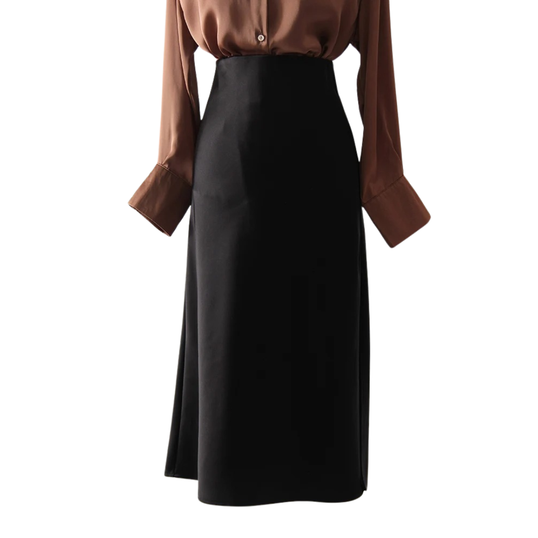 Kontorssilkekjol i A-linje för kvinnor