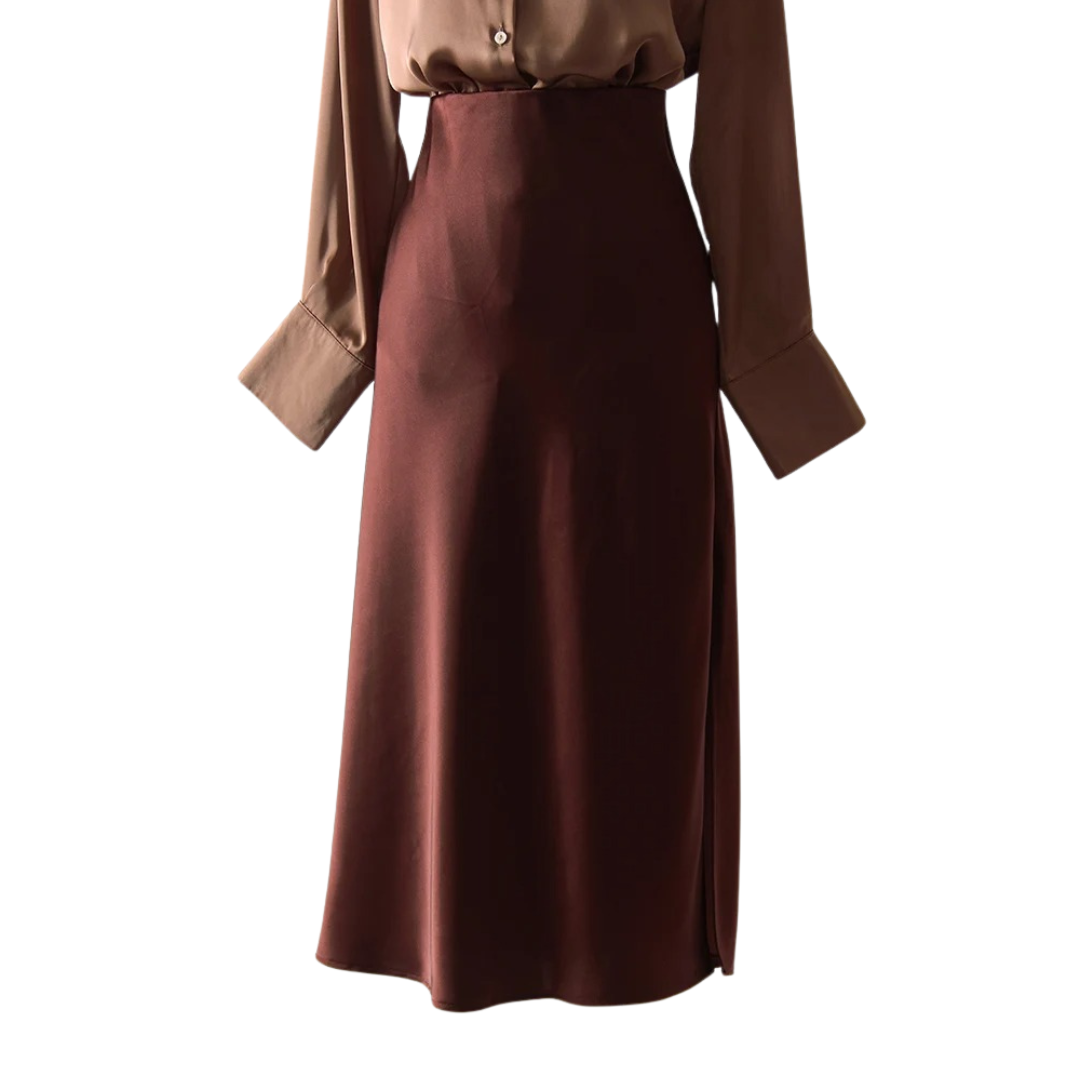 Kontorssilkekjol i A-linje för kvinnor