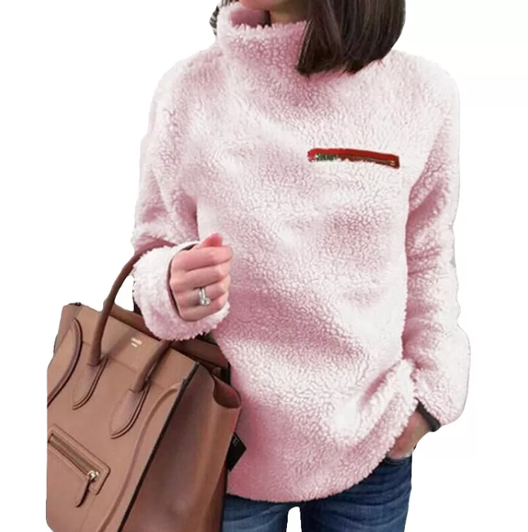 Förtjockad varm plyschtröja för kvinnor