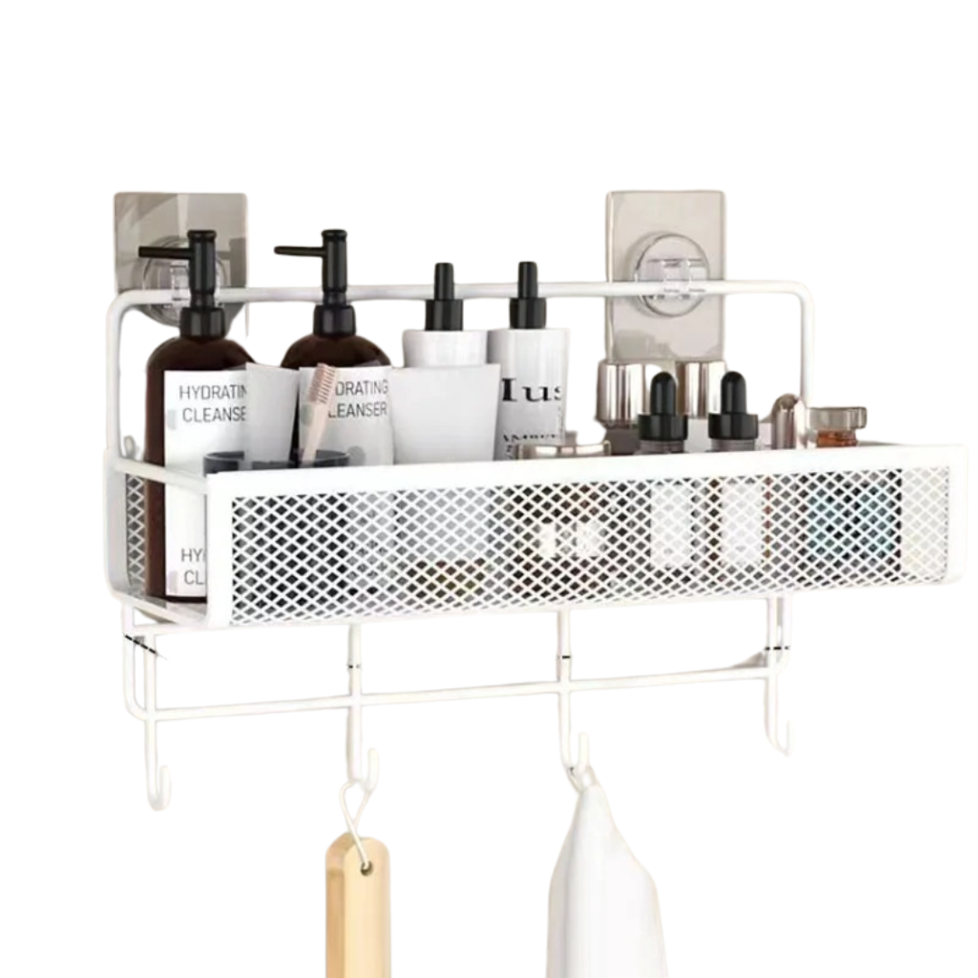 Vägghängande förvaringsställ för badrum