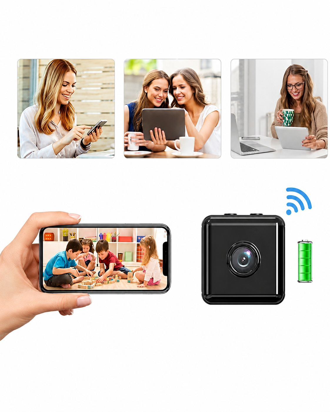 Trådlös Mini WiFi Säkerhetskamera 1080P Med Appkontroll
