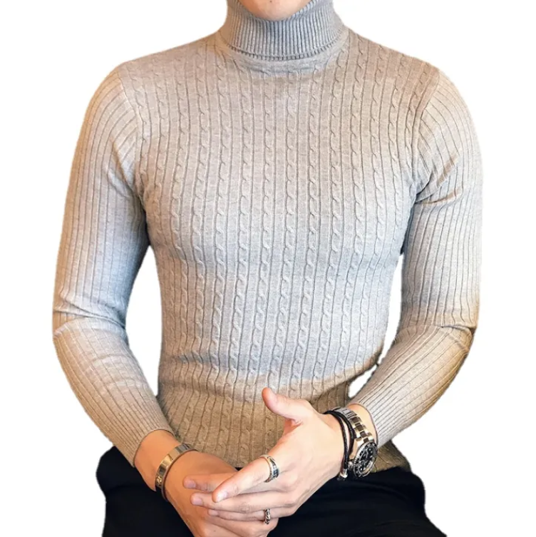 Smal sköldpaddshalsad tröja för män