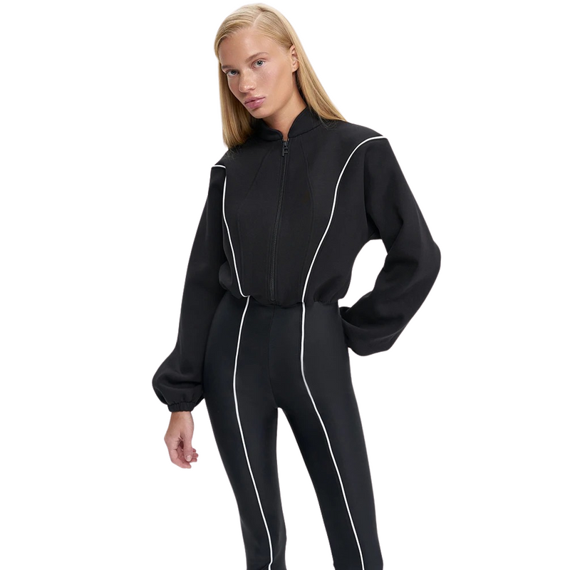 Sköldpaddshalsad långärmad jumpsuit för kvinnor