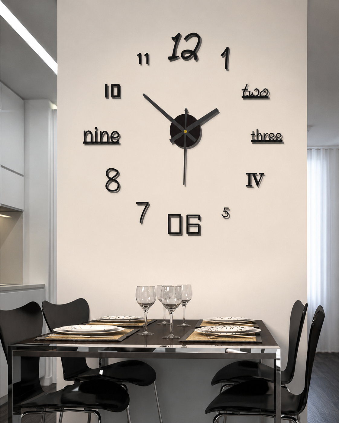 Väggklocka Kreativ Design Modern Stil