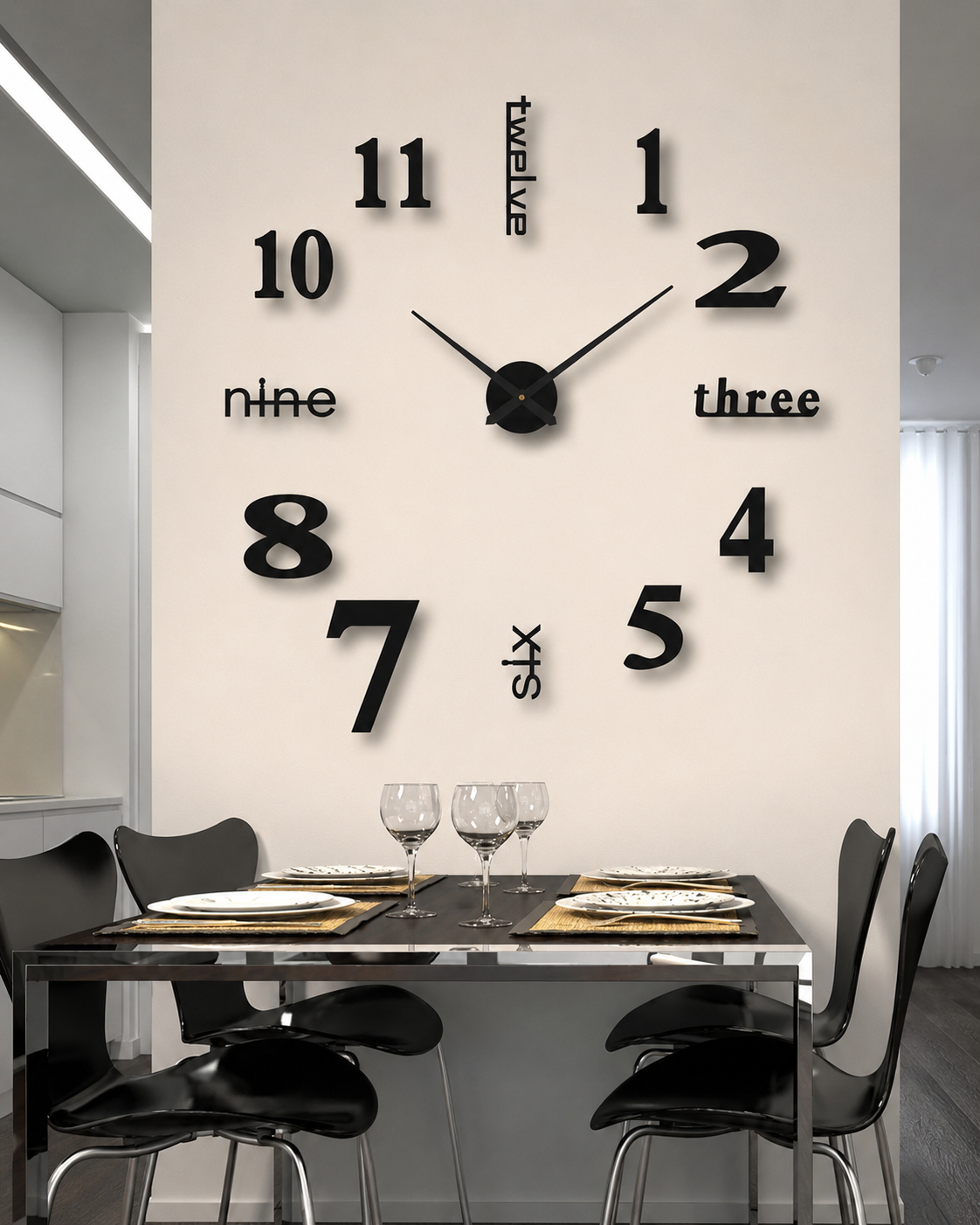 Väggklocka Kreativ Design Modern Stil
