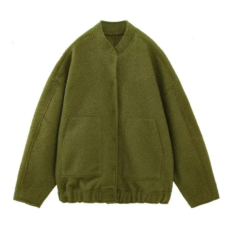 Oversized bomberjacka i tweed för kvinnor