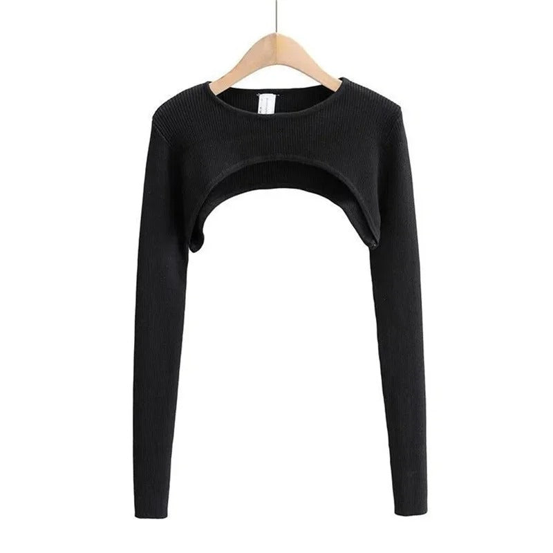 Mjukt Stickad Crop Top för kvinnor