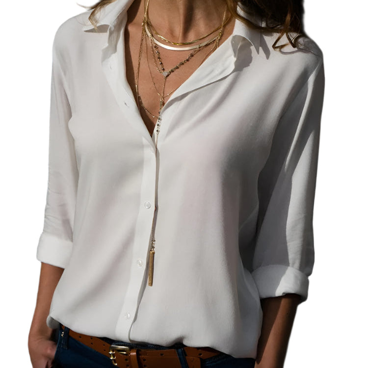 Casual Lapel Loose Shirt för kvinnor