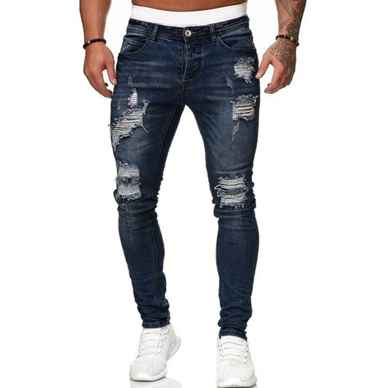 Rippade skinny jeans för män