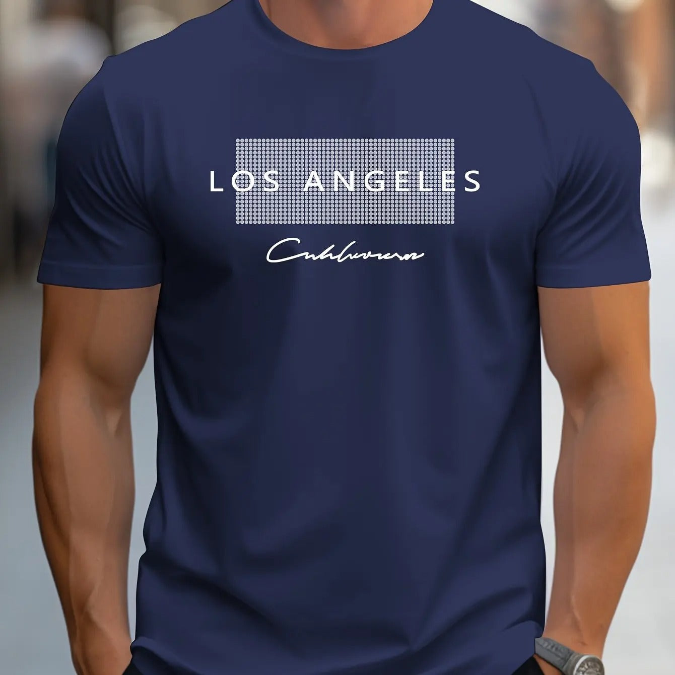 Herr-T-shirt med tryck från Los Angeles