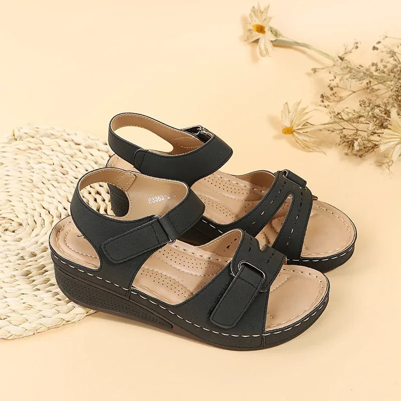 PU Chunky Platform Walking Sandaler för kvinnor