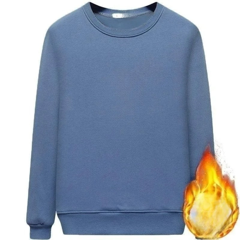 Fleecefodrad sweatshirt med rund hals för kvinnor