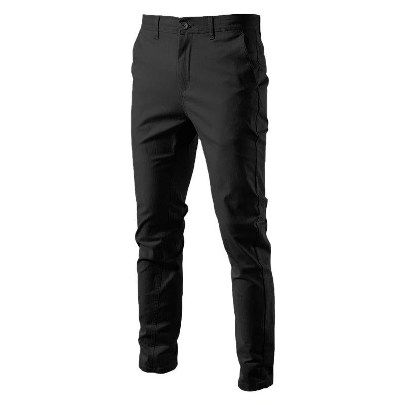 Slim fit-byxor i bomull för herr