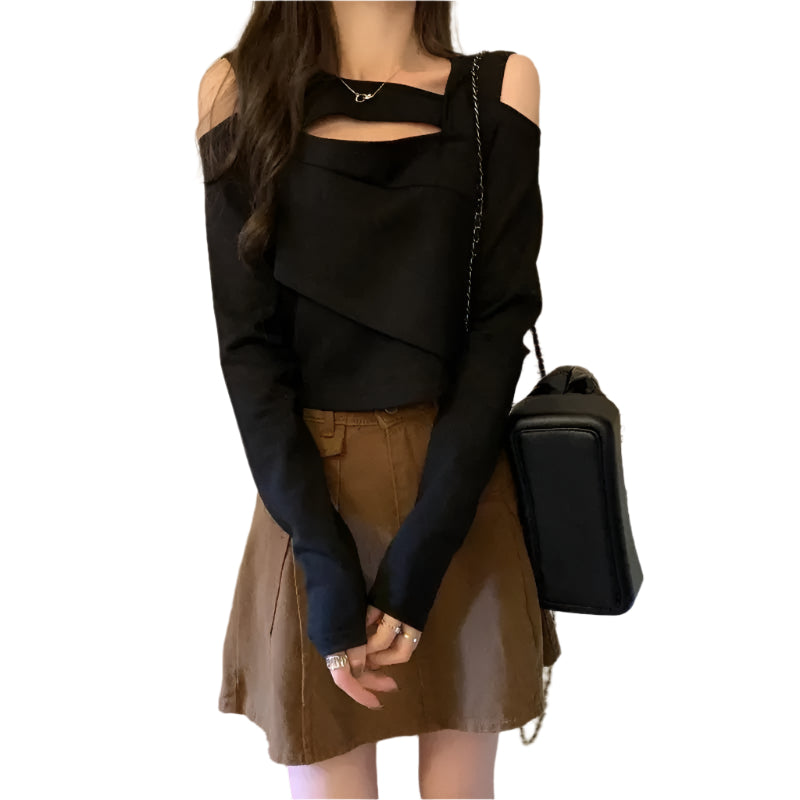 Hollow Out T-shirt för kvinnor