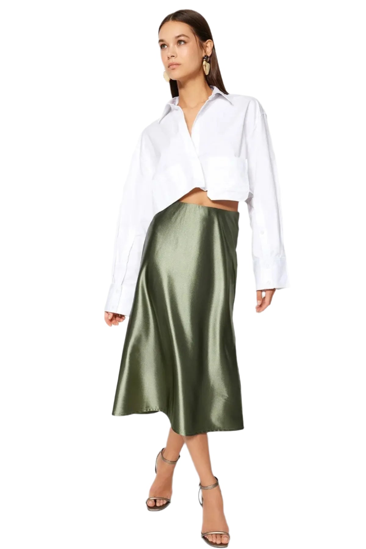 Kvinnors Casual Knit Plisserad kjol