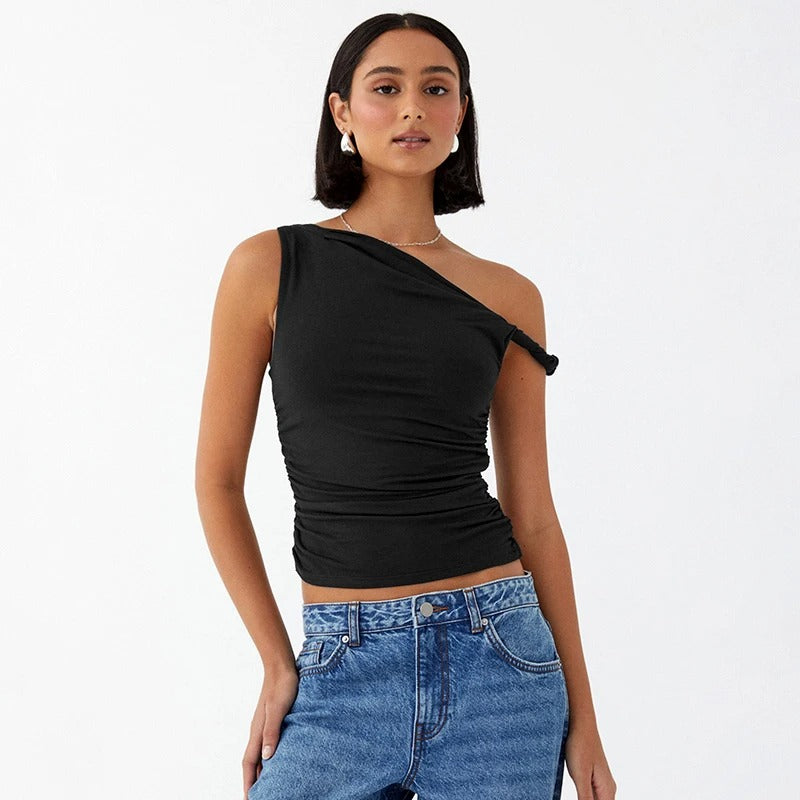 Off-Soulder Crop Linne för kvinnor
