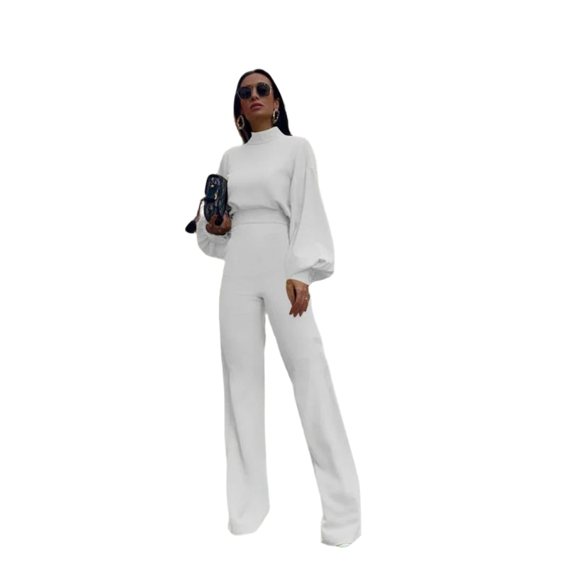 Lanternärmad jumpsuit med hög midja