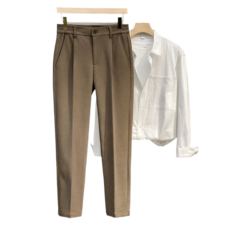 Byxor i kostym i ullblandning för män