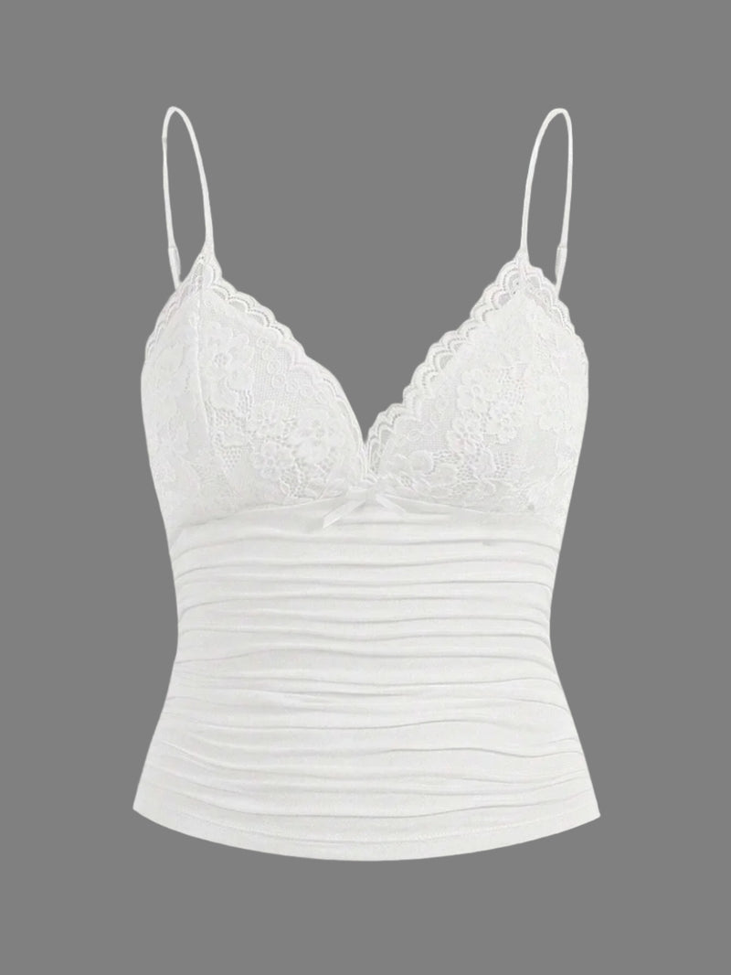 Damkontrast spetsbåge Front Cami Top