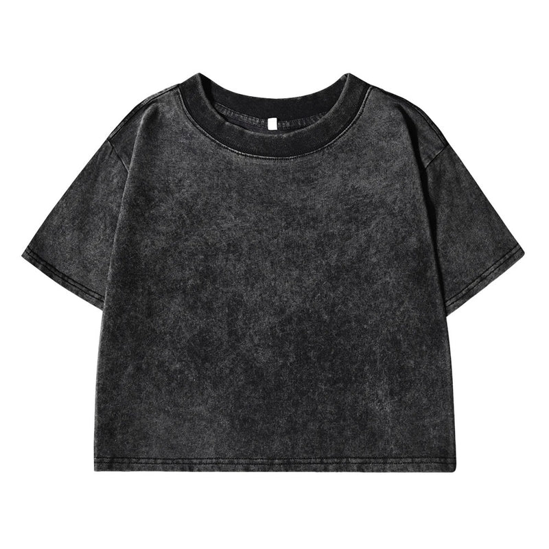 Enfärgad Slim Washed T-shirt för kvinnor