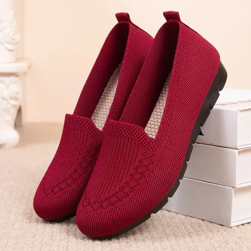 Andningsaktiva slip-on loafers för kvinnor