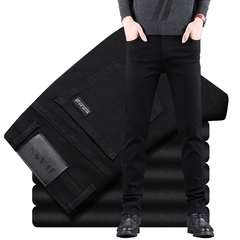 Pure Black Slim Jeans för män