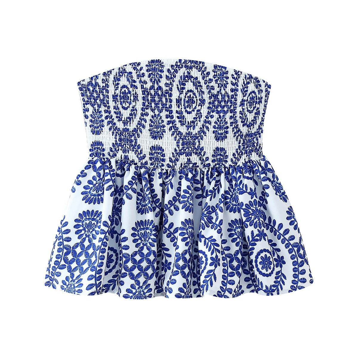 Blommönster Rufsig Crop Top