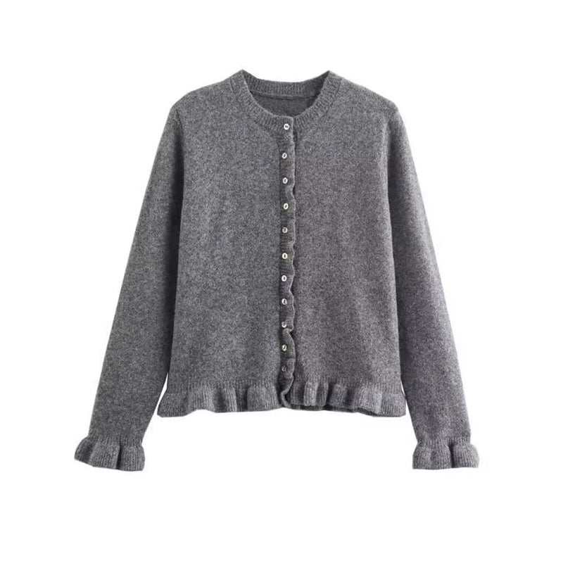 Texturerad stickad cardigan för kvinnor
