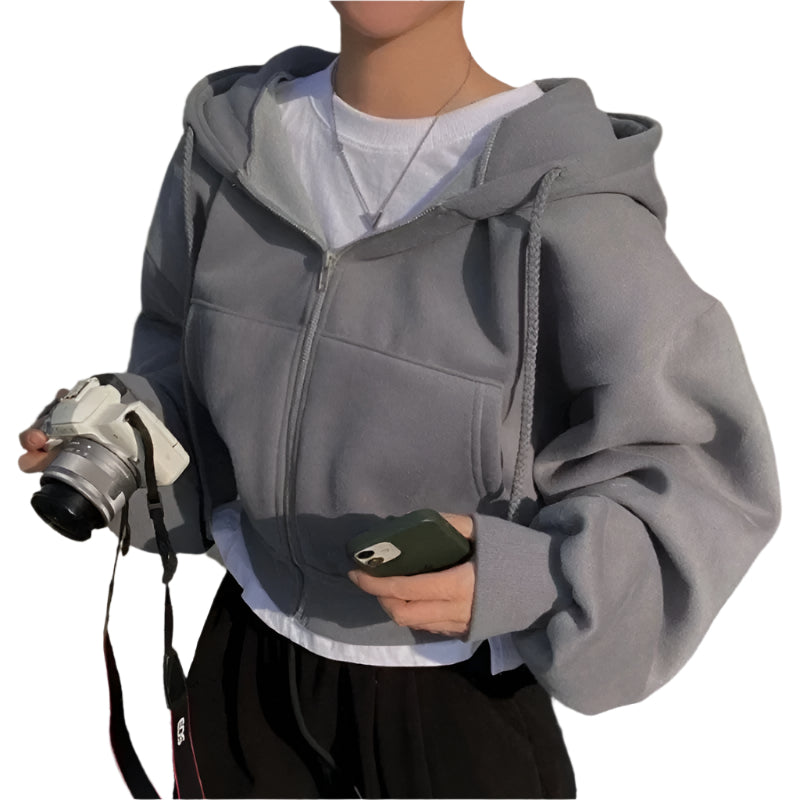 Överdimensionerad Crop Top Hoodie för kvinnor
