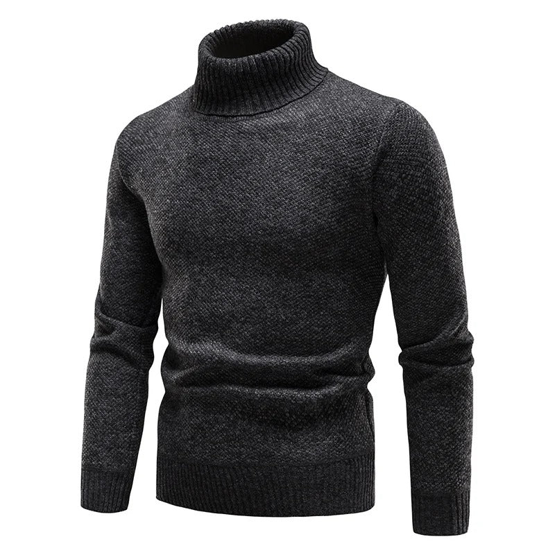Fleece-tröja med sköldpaddshals för män