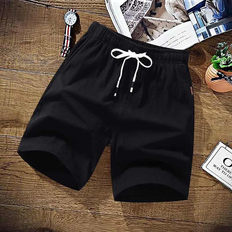 Herrshorts i bomull och linne för stranden