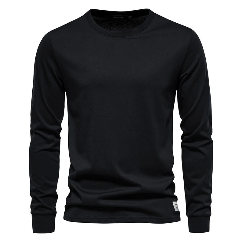 Enfärgad långärmad t-shirt för män