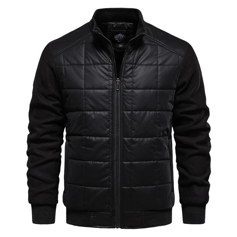 Tjock fleece fritidsjacka för män