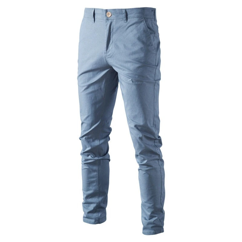 Slim fit-byxor i bomull för herr