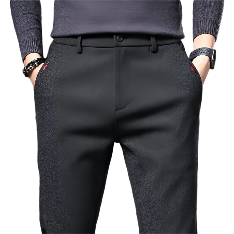 Slim fit-byxor i bomull för herr