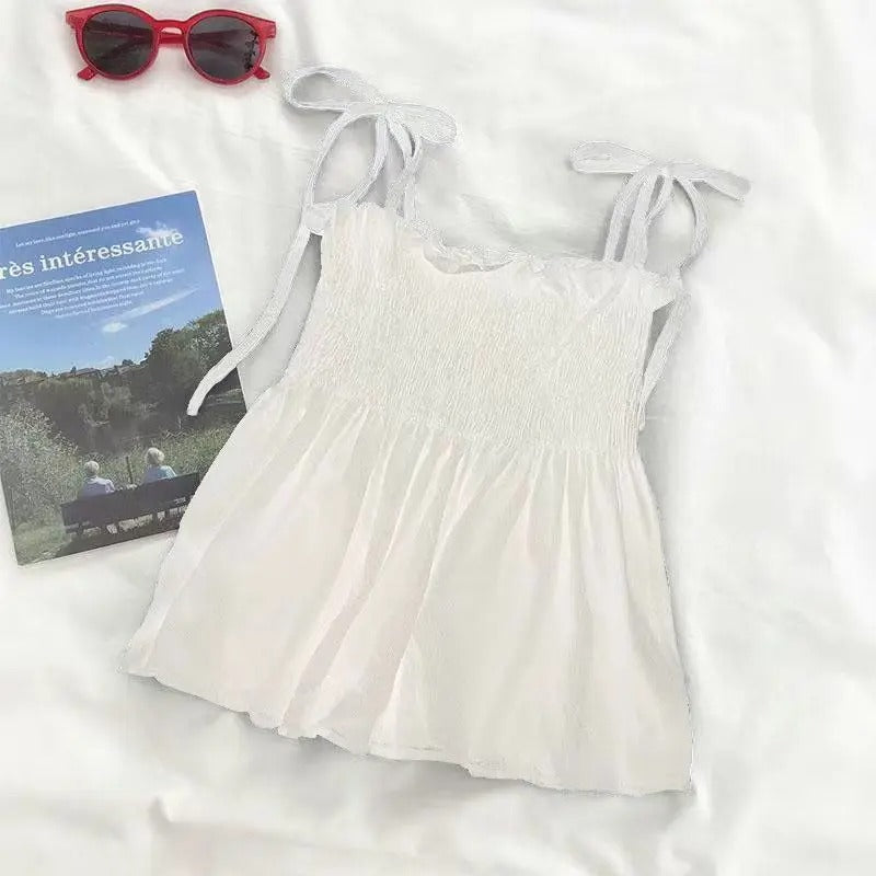 Kvinnors rosettgrimma Rygglös plisserad Crop Top