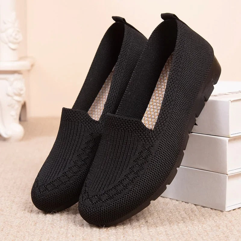 Andningsaktiva slip-on loafers för kvinnor
