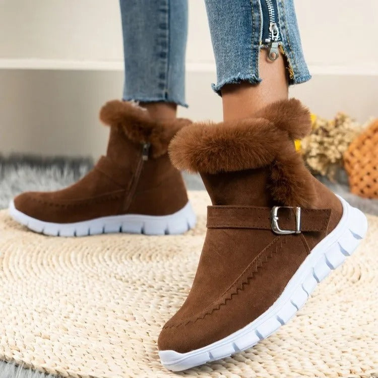 Chelsea Boots i päls för kvinnor