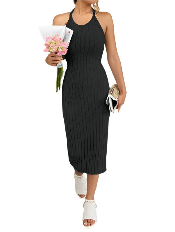 Halter Neck Bodycon Midiklänning för kvinnor