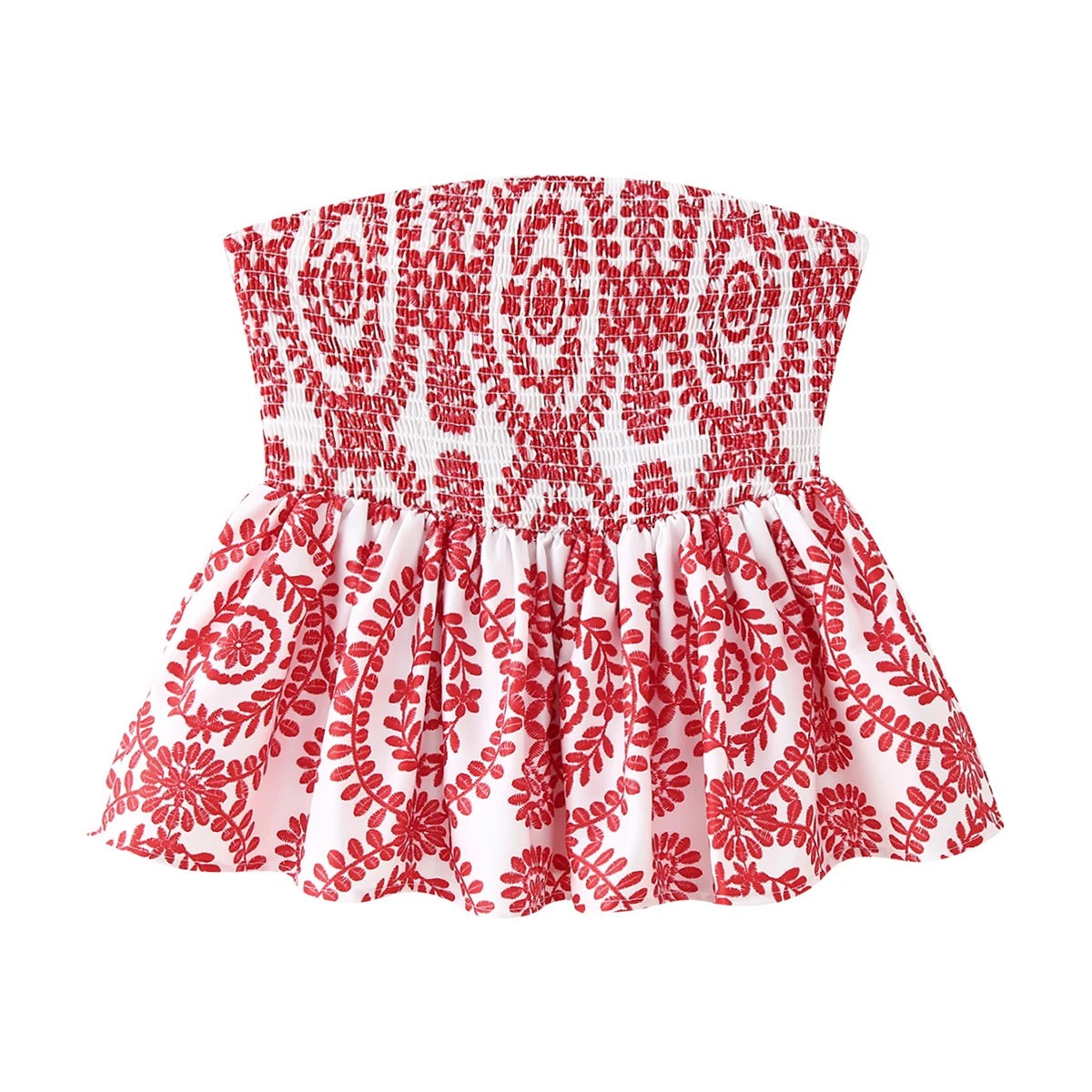 Blommönster Rufsig Crop Top