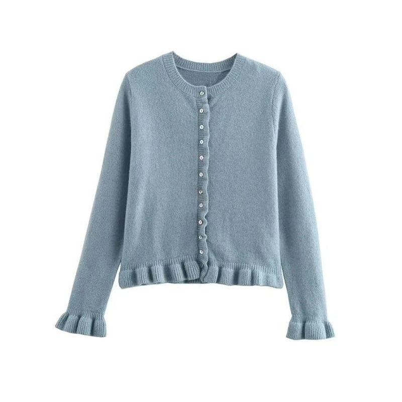 Texturerad stickad cardigan för kvinnor