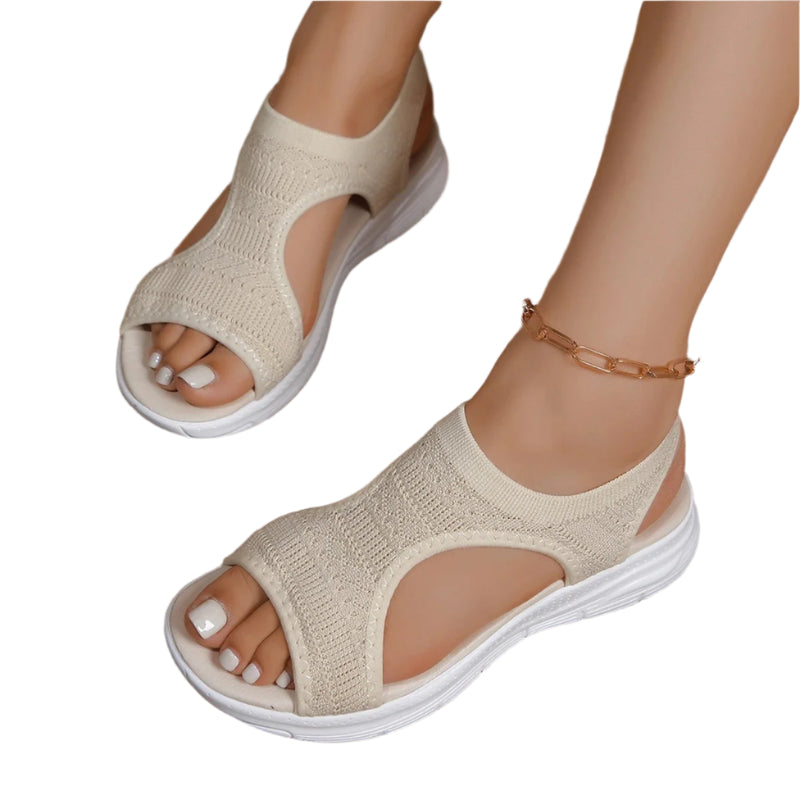 Wedge-sandaler med plattform i mesh för kvinnor