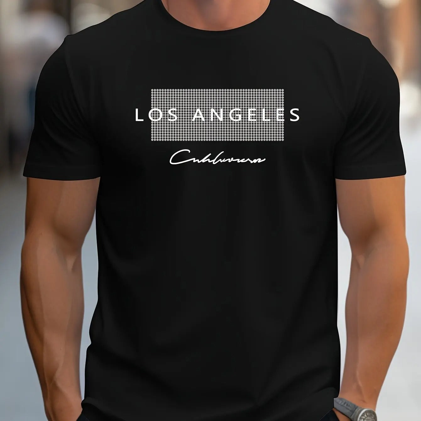 Herr-T-shirt med tryck från Los Angeles