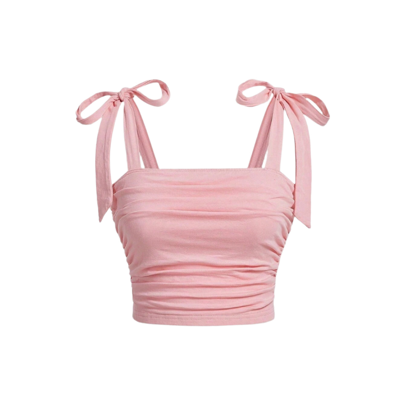 Ruffle Tie Shoulder Crop Top för kvinnor