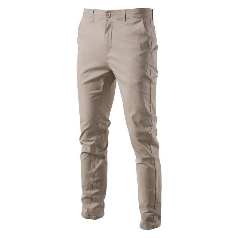 Slim fit-byxor i bomull för herr