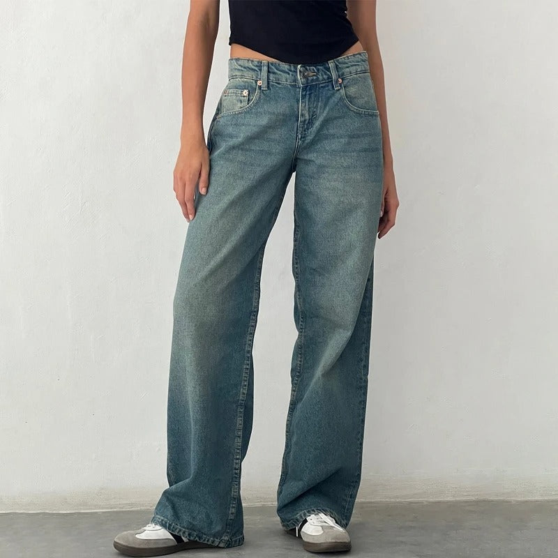 Baggy boyfriend-jeans för kvinnor