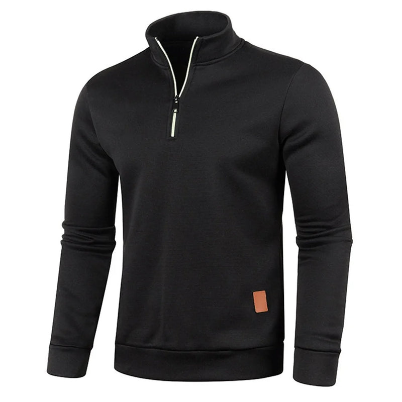 Sköldpaddshalsad Sweatshirt med halv dragkedja för män
