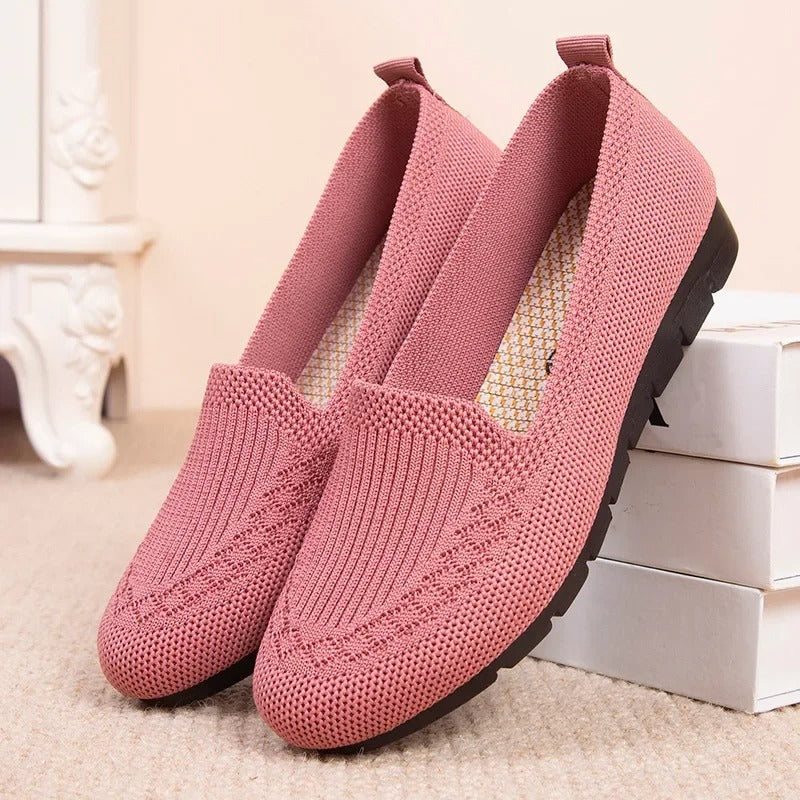 Andningsaktiva slip-on loafers för kvinnor