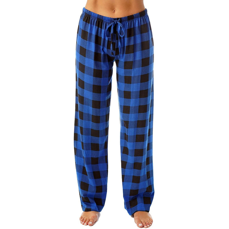 Rutig pyjamas med tryck för kvinnor