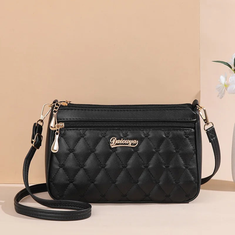 Broderad crossbody-väska i PU-läder för kvinnor